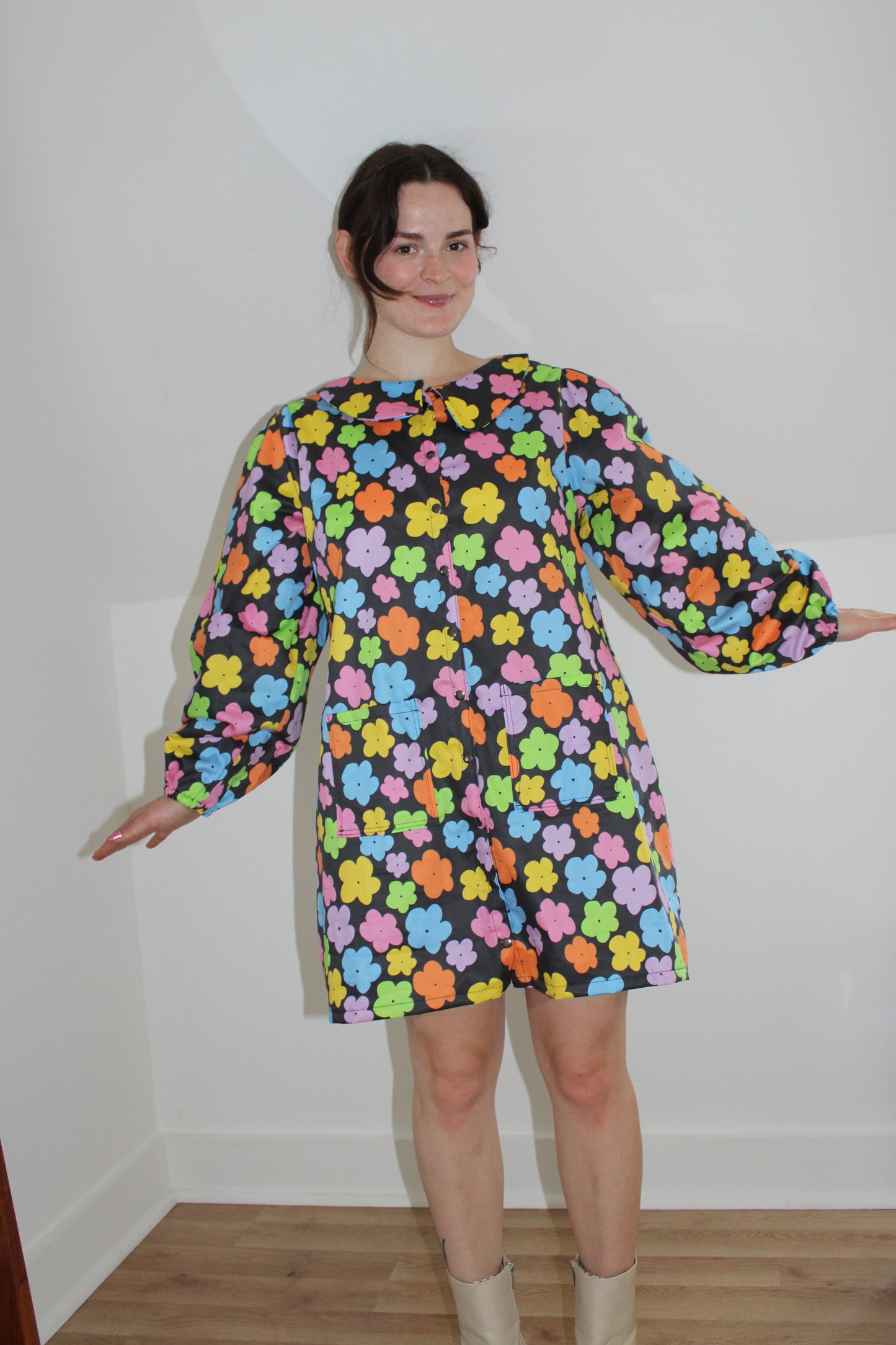 Long Sleeve Charlie Dress - Rainbow Garden