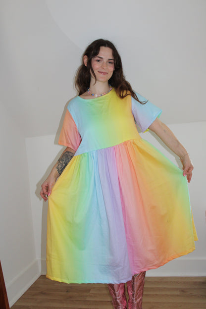 Junie Dress Midi - Bright Rainbow