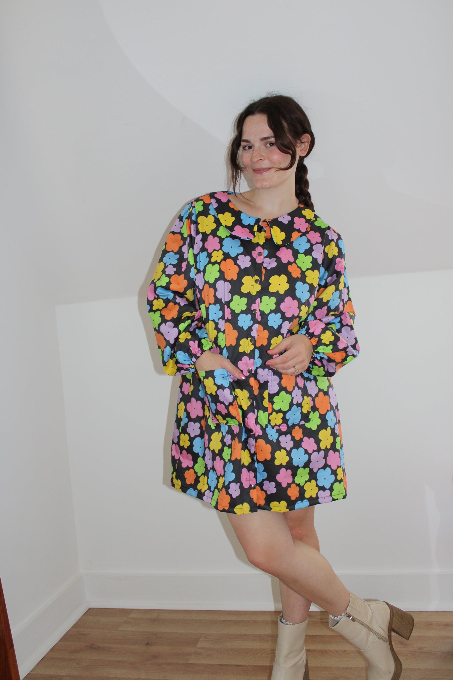 Long Sleeve Charlie Dress - Rainbow Garden