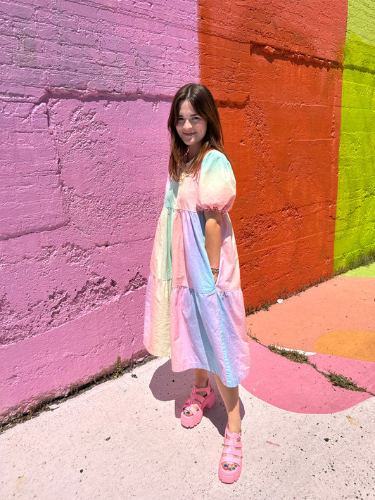 Fiona Dress | Pastel Rainbow