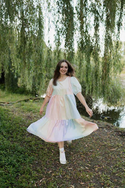 Faye Dress - Pastel Rainbow